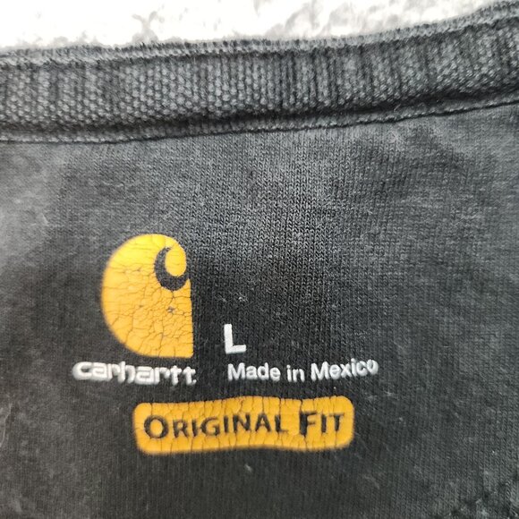 Carhartt Sweatshirt Mens Large Original 001 Black Paint Splatter Thrashed Grunge - Picture 8 of 11